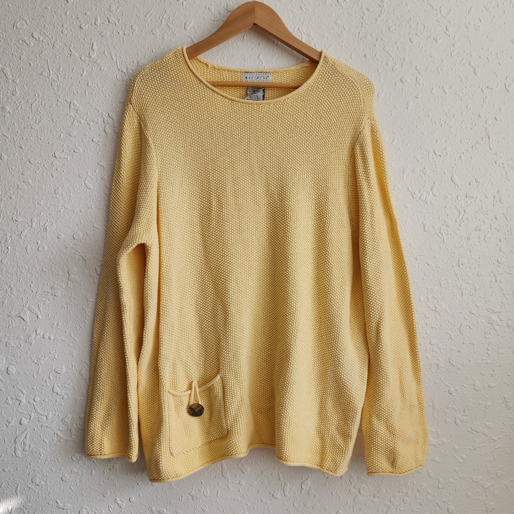 Vintage White Stag Knit Sweater Size 16/18